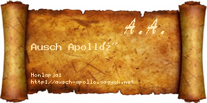 Ausch Apolló névjegykártya